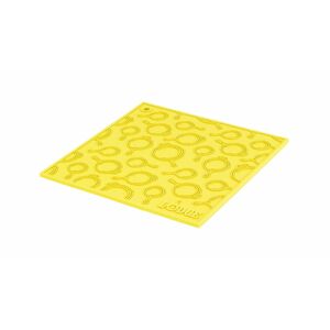 Žlutá silikonová podložka s reliéfem pod litinový hrnec/pánev Lodge