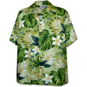 Pacific Legend Zelená havajská košile s motivem květů XL