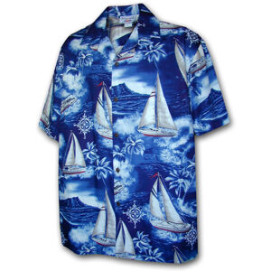 Pacific Legend Havajská košile s motivem plachetnic L