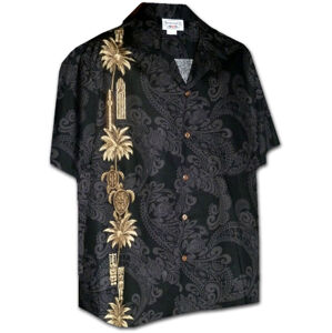 Pacific Legend Černá havajská košile s ostrovním motivem Velikost: XXL