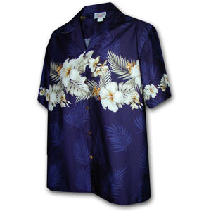 Pacific Legend Modá havajská košile s motivem květů ibišku XL