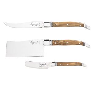 Laguiole Style de Vie Sada nožů na sýr Luxury - rukojeť z olivového dřeva, 3 ks